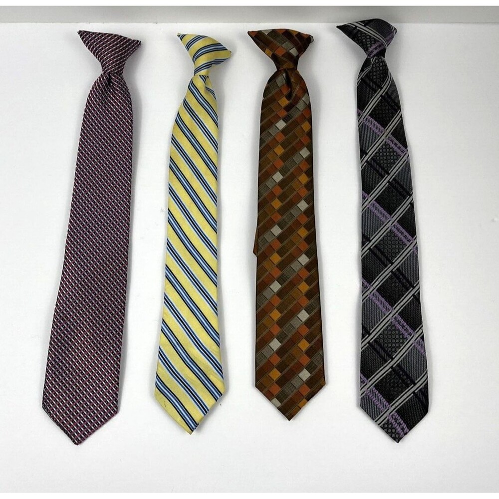 Clip-on Ties for boys set of 4 - Variety of Brands